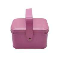 Forme rectangulaire achetez une petite valise en étain métallique/boîtes à déjeuner en étain cadeau emballage avec poignées