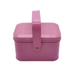 Dikdörtgen şekli satın metal küçük teneke bavul/hediye teneke öğle yemeği kutuları kolları ile ambalaj - Product Image 2