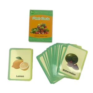 高品質のキッズマインドフルネスフラッシュカード食品に焦点を当てたカスタム印刷教育カード野菜子供教育