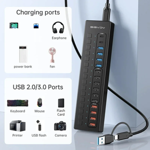 Adaptateur multiport USB-C Acasis 16 ports Extension Hub USB-C Adaptateur USB-C Splitter pour clavier souris imprimante - Product Image 4