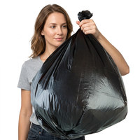 Sacs poubelle épais en HDPE noir personnalisés, très résistants, 60L, pour cuisine, usage industriel et extérieur, avec emballage