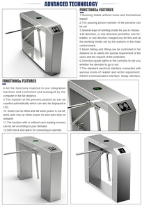 Nouvelle arrivée : Tourniquet semi-automatique à trois pieds avec lecteur de carte <span class=keywords><strong>RFID</strong></span> pour bureau/salle de sport, portail à double poutre - Product Image 5