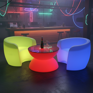Poltrona LED Luminosa IP65 Impermeabile in Plastica PE, Sedia RGB Cambia Colore per Discoteca, <span class=keywords><strong>Bar</strong></span>, Feste, Lounge, Arredamento LED per <span class=keywords><strong>Bar</strong></span> - Product Image 3