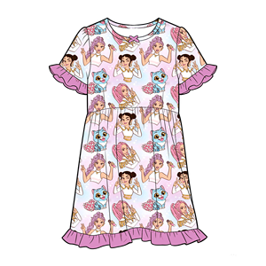 <span class=keywords><strong>Disfraz</strong></span> de Cazadora de Demonios K-Pop en Oferta, Ropa de Dibujos Animados, Vestido de Princesa con Lazo para Niña, Manga Corta, Largo hasta la Rodilla - Product Image 3