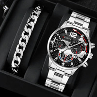 Montre Homme à Quartz Très Vendue avec Charme Sportif Lumineux, Bracelet en Acier 22 mm, Affichage du Calendrier, Cadran 37 mm, Boîtier en Alliage