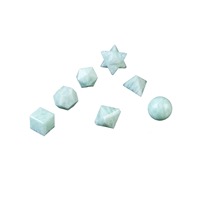 Ensemble de géométrie en pierre d'aventurine verte Ensemble de géométrie en cristal Solides platoniques Ensemble de géométrie en cristal de pierre naturelle sacrée Guérison