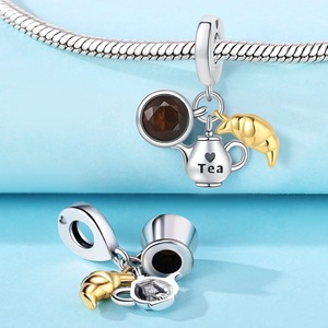 Oferta Especial: Colgante de Latón Plateado con Diseño de Auriculares Bluetooth, Café, Cerveza y Guitarra para Joyería DIY y Accesorios de Pulsera - Product Image 5