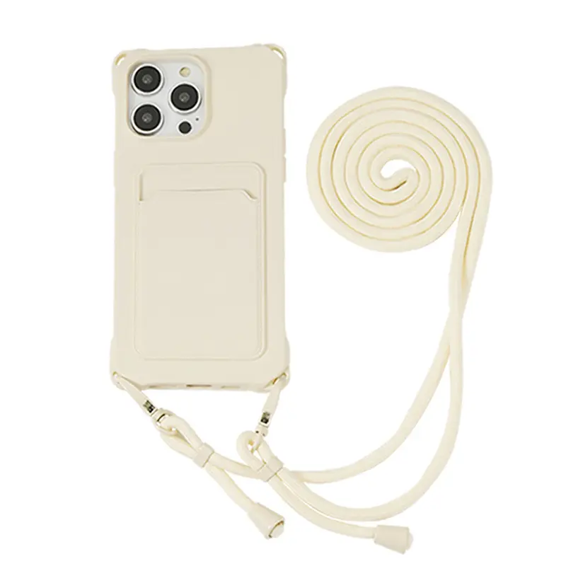 Capa de telefone crossbody para o iphone 15 14 13 12 11 Pro Max cordão funcional e combinação de bolso para cartão acessórios para o telefone