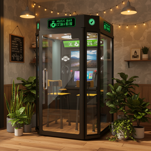 Cabina Karaoke Insonorizzata Commerciale per Due Persone, Pod KTV per Interni, Cabina di Canto con Vetro, Sala Musicale per <span class=keywords><strong>Bar</strong></span>, Centri Commerciali, Sale Giochi - Product Image 4