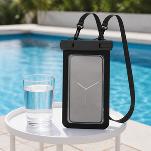 Pochette étanche pour téléphone tactile en PVC avec logo personnalisé, cordon réglable, sac étanche pour la natation, la plage, la randonnée - Product Image 4