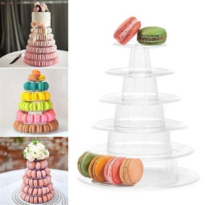 AK toptan yuvarlak kare plastik Macaron ekran kulesi standı için parti ve kutlama tatlı pasta sunum kabini rafları Caket araçları - Product Image 5