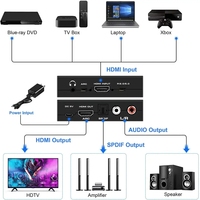 Extracteur audio Justlink 4K 60Hz HDMI2.0b HDCP2.2 avec convertisseur ARC SPDIF RCA 3.5mm pour barre de son, amplificateur, boîtier HDTV