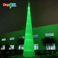 Cône gonflable géant de 15 m, éclairage LED, pilier gonflable pour la décoration publicitaire d'événements