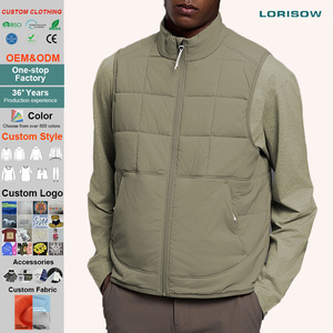 Gilet pour <span class=keywords><strong>homme</strong></span> à col montant avec fermeture éclair intégrale, coupe-vent, <span class=keywords><strong>chaud</strong></span>, sans manches, couleur unie - Product Image 1