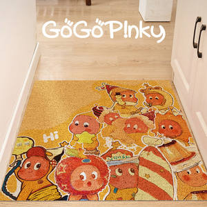 Alfombra de entrada rectangular con diseño de dibujos animados de animales lindos para interiores, resistente al desgaste y apta para limpieza con aspiradora. - Product Image 5