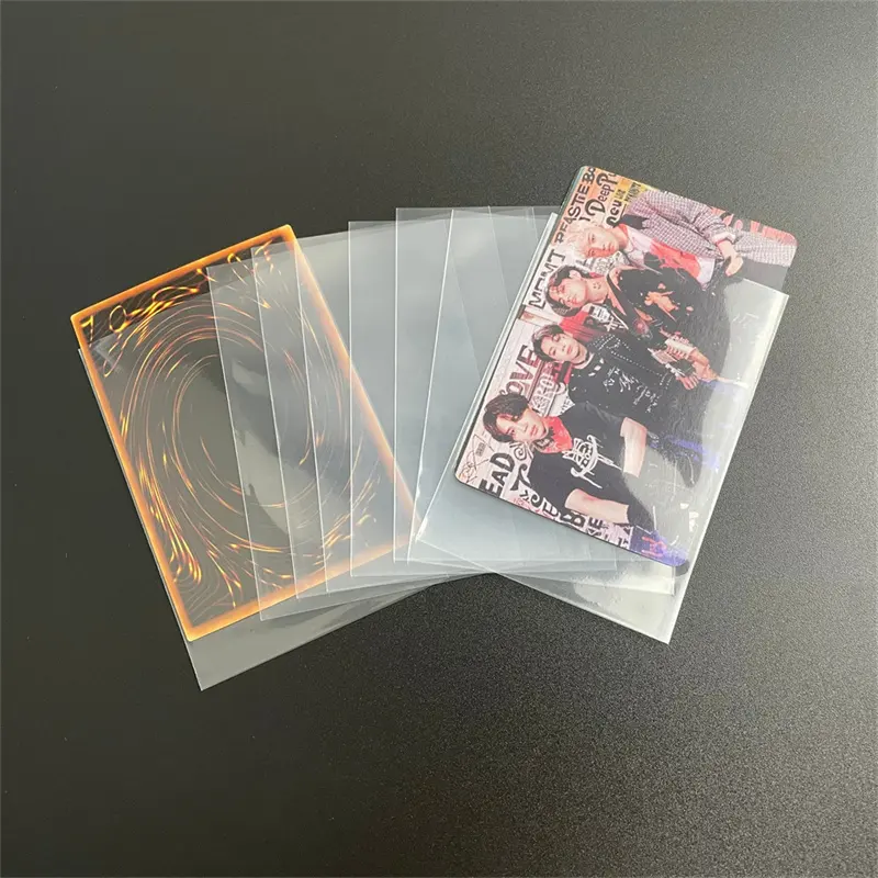 Protectores holográficos para tarjetas fotográficas Kpop, funda de plástico de tamaño estándar para tarjetas de juego y fotos