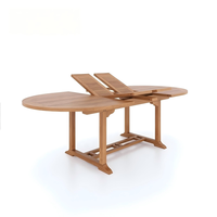 Ensemble de table à manger ovale extensible en teck massif de haute qualité, ensemble de 10 chaises avec mobilier d'extérieur empilable et imperméable