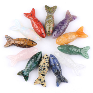 Colgantes de Peces Pequeños Tallados en 3D al por Mayor, Hechos de Piedras Semipreciosas de Cristal Natural, Colgantes con Forma de Pez de Ojo de Tigre - Product Image 5