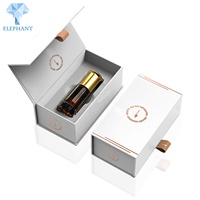 Emballage personnalisé pour huile de parfum pour homme, boîte cadeau noire avec estampage or, logo imprimé, boîte magnétique de luxe noire et dorée