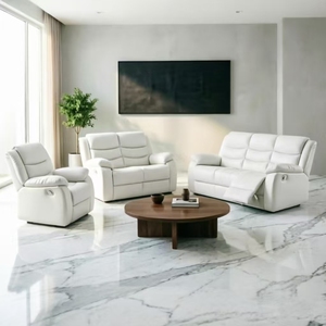 Conjunto de Sofás Reclinables de Cuero Modernos, 1+<span class=keywords><strong>2</strong></span>+3 Plazas, Sofá Reclinable Manual, Muebles para Sala de Estar, Sofá Reclinable de Lujo y Confort - Product Image 3