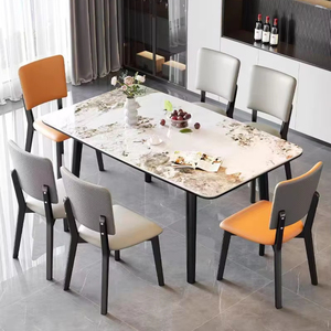 <span class=keywords><strong>Table</strong></span> de salle à manger extensible en pierre frittée de marbre de luxe nordique moderne <span class=keywords><strong>escamotable</strong></span> extensible meubles de maison en métal - Product Image 1