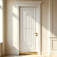 Porte d'entrée simple/double en bois massif noyer/ébène sculpté pour maison avec dessus décoratif, porte extérieure