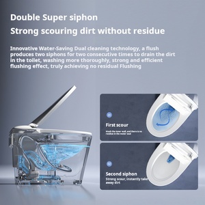 Modern All-in-One Smart Toilet Automatic Open/Close Lid Tankless <strong>Bidet</strong> Remote Control Seat Heating S-Trap Drainage for Bathroom - Product Image 4