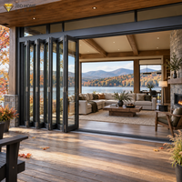 Portes pliantes NFRC en aluminium à rupture de pont thermique avec verre Low-E, sur mesure pour projets de villas de luxe
