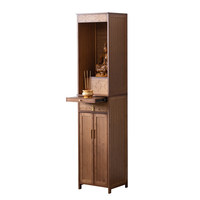 Nouveau meuble d'autel bouddhiste en bois de style chinois pour la maison, table d'offrande avec porte pour la prière, style antique, facile à assembler
