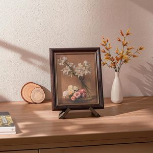 Étagère de bureau en bois rectangulaire à un seul niveau pour cadre photo et présentation décorative - Product Image 2