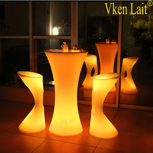 Cao xách tay ngoài trời đồ nội thất sân vườn Poker trắng tròn nhựa tiệc phục vụ BBQ cắm trại <span class=keywords><strong>LED</strong></span> PE bảng - Product Image 4