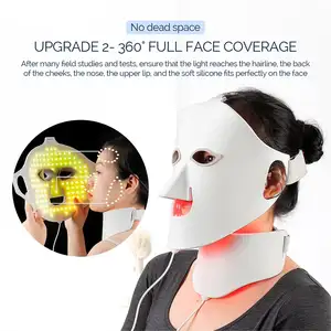 2024 New Design Skin Care Led Silicone Face Mask 7 Led Color Light Home Use Upgrade Version Face And Neck Lifting Firming