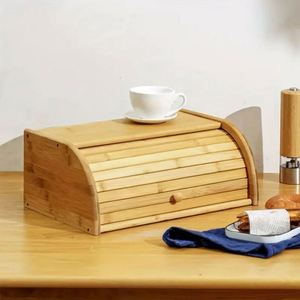 Creative Large Capacity Bamboo Bread <b>Box</b> Multifunctional Food Storage Container Pastries Donuts Bread <b>Rolls</b>-Healthy Bread Holder - Product Image 1
