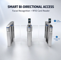 Barrière pivotante de contrôle d'accès rapide avec lecteur de carte RFID, reconnaissance faciale et empreinte digitale pour bureau/salle de sport