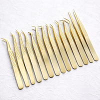 Pinzas para Pestañas de Acero Inoxidable con Punta de Fibra, con Caja, Forma de L, Logotipo Personalizado, Juego de Pinzas para Pestañas al por Mayor