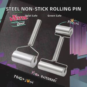 Stainless Steel Silver Eco-friendly Non-stick Customizable OEM Brand <b>Rolling</b> <b>Pin</b> Dough Pastry Roller Baking Tools Kitchen - Product Image 3