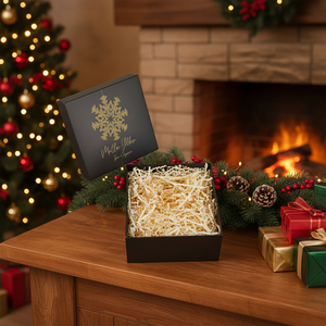 Personalized Black Designed Christmas Gift Box with Name for Holiday Supplies - Product Image 3