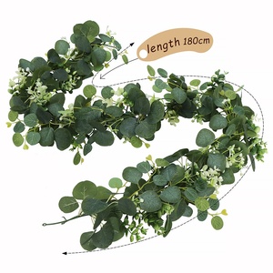 Decoración de Ambiente para Bodas con Mimbre Artificial y Plantas Verdes de Seda, Decoración Ecológica para Mesa, Guirnalda Colgante de Pared - Product Image 5