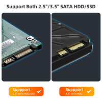 Station d'accueil MAIWO 2,5''/3,5'' SATA HDD/SSD USB-C sans outil, mini station d'accueil pour disque dur SATA
