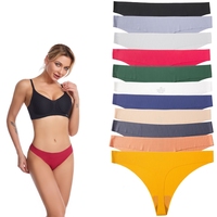 Sous-vêtements sexy pour femmes - Spandex/Nylon, séchage rapide et respirant, culottes fines à taille basse pour femmes, lingerie féminine
