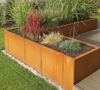 Pots de fleurs en acier Corten Jardinières en acier métallique Boîtes de fleurs résistantes aux intempéries
