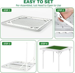 Mesa de juegos de cartas dominó molde soplado de material plástico plegable blanco - Product Image 5