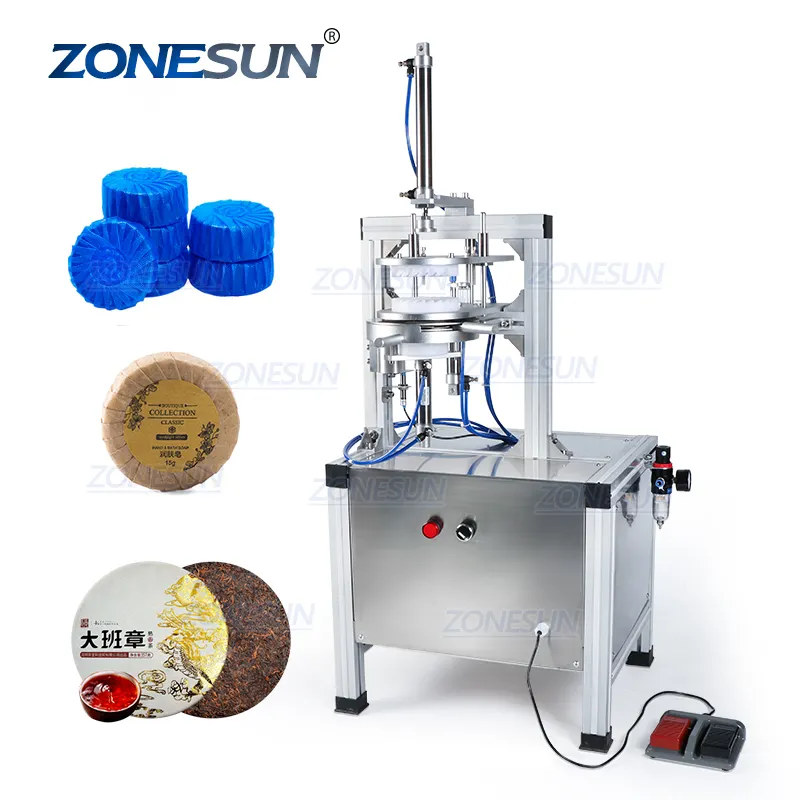 ZONESUN ZS-PK900 Semi Automatic Hotel Toilet CleaningBlock Round Mini Bath Pleat Soap Wrapping Packaging Machine