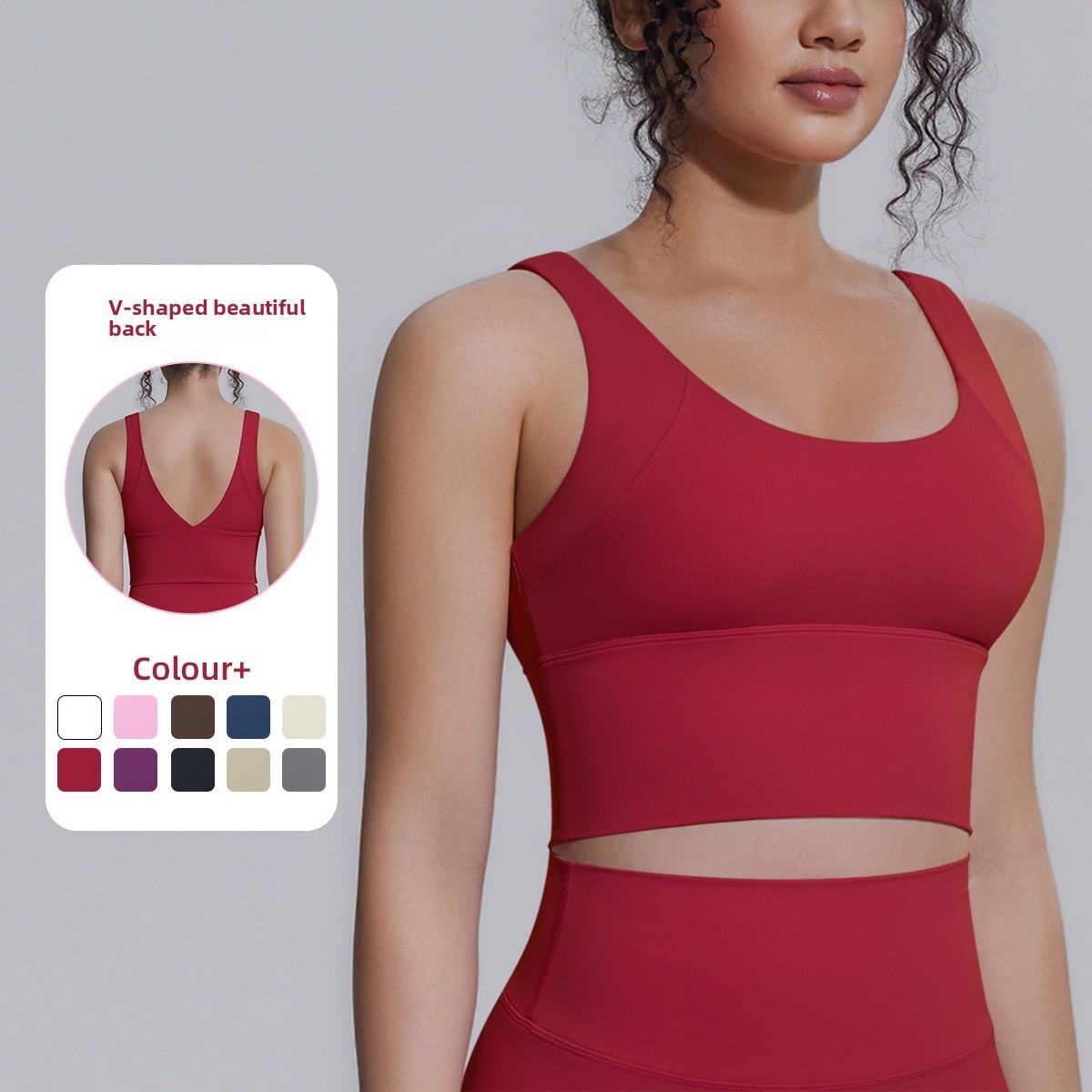 Women's High Support Crisscross Straps Shockproof Running Fitness Bra Nylon Spandex Quick-drying Yoga Sports Underwear