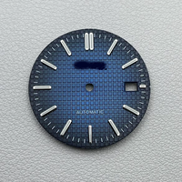 Montre multifonctionnelle avec cadran en chêne style ferme modifié de 31,8 mm, aiguilles argentées, luminescence verte, piles incluses, compatible mouvement NH35, en métal