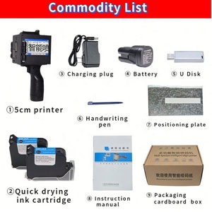 Cubo de plástico portátil Handjet <span class=keywords><strong>Machine</strong></span> 50mm Altura Imprimir Impresora de inyección de tinta de mano Precio de venta Fecha de caducidad Código de barras QRcode - Product Image 5