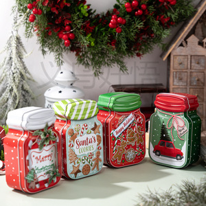 Boîte de rangement festive en métal pour biscuits et bonbons, motif homme en pain d'épices, nouveauté de Noël, vente en gros - Product Image 3