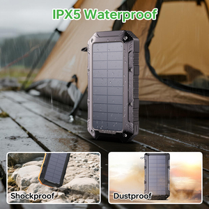 Power Bank <span class=keywords><strong>Solare</strong></span> Portatile <span class=keywords><strong>da</strong></span> 20000mAh, Impermeabile, Design Compatto, Doppio Ingresso USB e Type-C per Viaggi Internazionali e Campeggio - Product Image 5