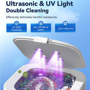 Yeni ev 48kHz yüksek ultrasonik frekans 48kHz yüksek ultrasonik takı diş fırçası temizleme makinesi UV lamba elektrikli açık - Product Image 3