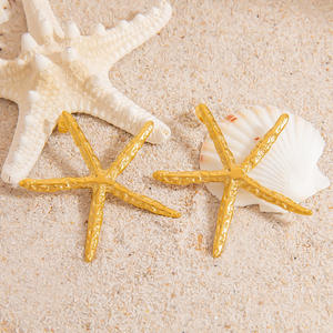Pendientes de Estrella de Mar, Chapados en Oro de 18k, Acero Inoxidable, Tema Oceánico, Pendientes Colgantes de Moda - Product Image 3